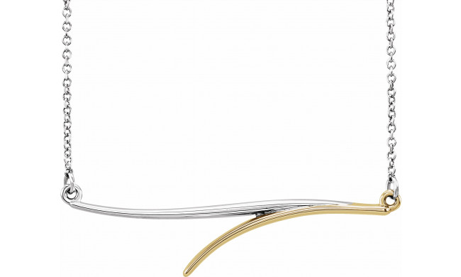 14K White/Yellow Freeform Bar 16 Necklace - 86305101P