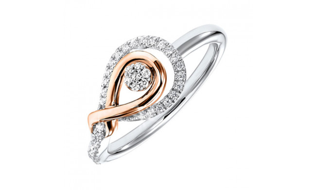Gems One Mix Metal P-Gold Silver Diamond (1/6Ctw) Ring - RG10186-SGPSC
