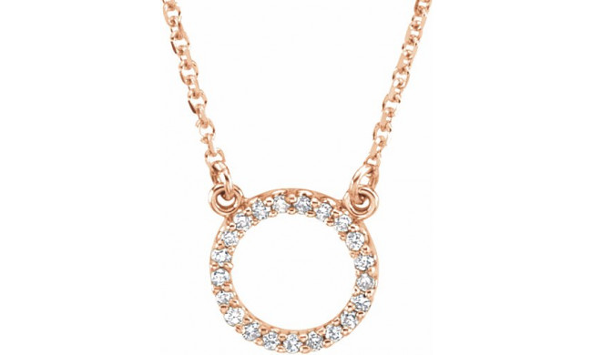 14K Rose 1/10 CTW Diamond Circle 16 Necklace - 66417100003P