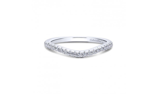 Gabriel & Co. 14k White Gold Contemporary Curved Wedding Band - WB12769O4W44JJ