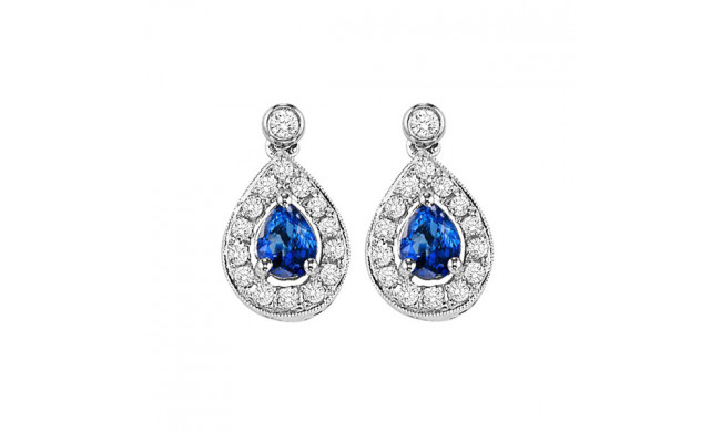 Gems One 14Kt White Gold Diamond (1/6Ctw) & Sapphire (1/4 Ctw) Earring - FE4015-4WCS