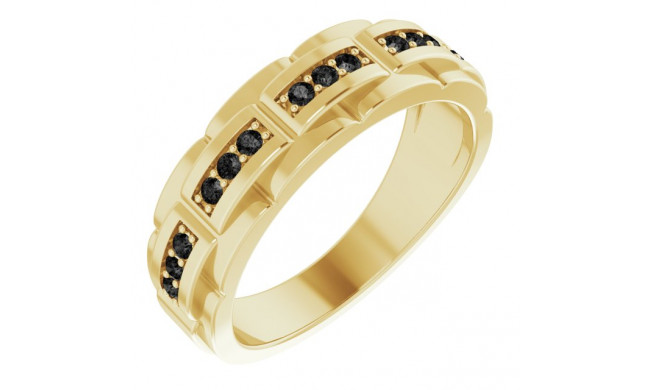 14K Yellow 1/4 CTW Black Diamond Pattern Ring - 9860602P