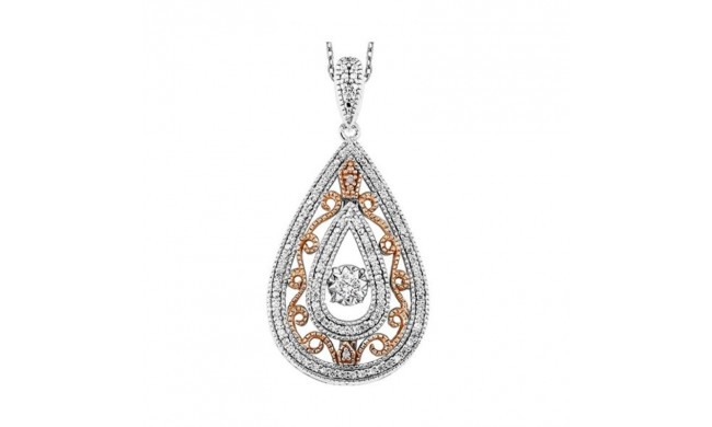 Gems One Silver (SLV 995) Pink & Diamonds Stunning Neckwear Pendant - 1/4 ctw - ROL1196-SS1PD
