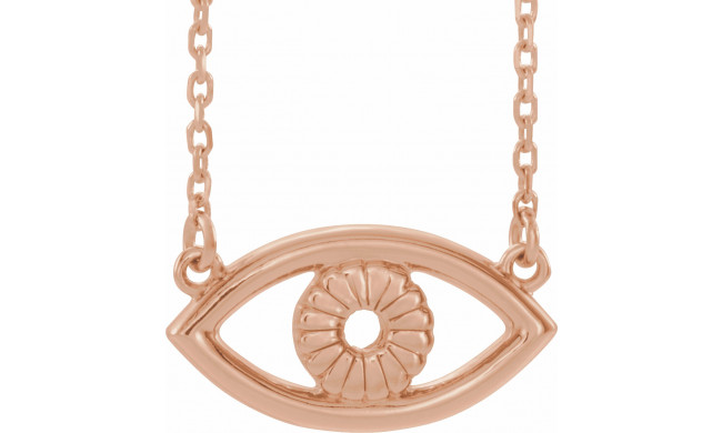 14K Rose Evil Eye 18 Necklace - 86833607P