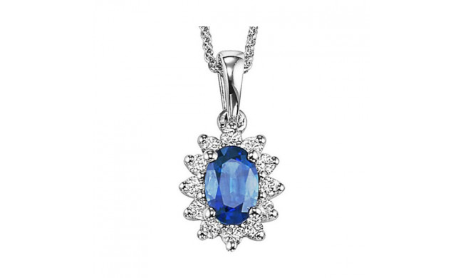 Gems One 14Kt White Gold Diamond (1/5Ctw) & Sapphire (3/8 Ctw) Pendant - FP4062-4WCS