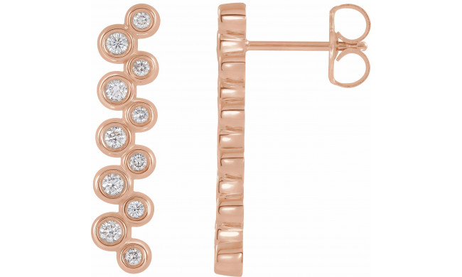 14K Rose 1/3 CTW Diamond Bezel-Set Bar Earrings - 86934602P