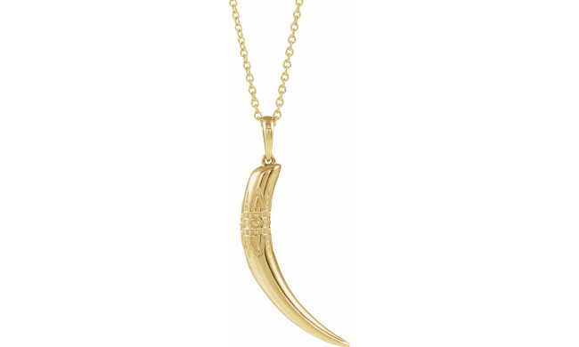 14K Yellow 26.2x13.4 mm Tusk 16-18 Necklace - 86921601P