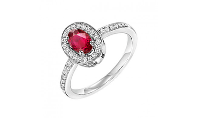 Gems One 14Kt White Gold Diamond (1/5Ctw) & Ruby (5/8 Ctw) Ring - RPT710R-4WCR