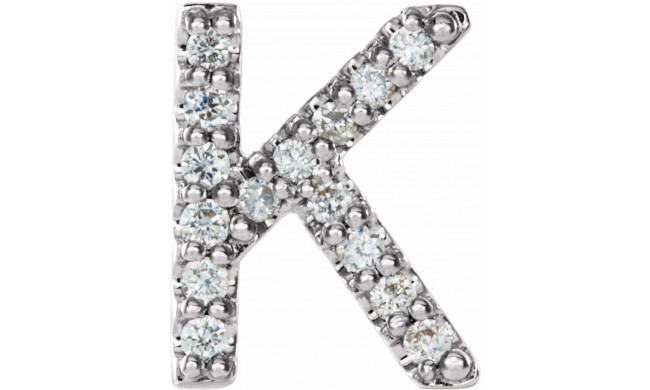 14K White .05 CTW Diamond Single Initial K Earring - 867976050P