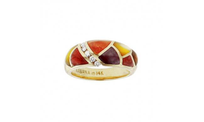 Kabana 14k Yellow Gold Mother of Pearl Inlay Ring