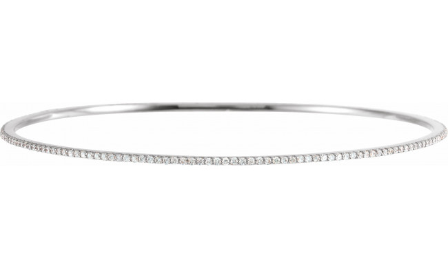 14K White 1 CTW Diamond Stackable Bangle 8 Bracelet - 6733760003P