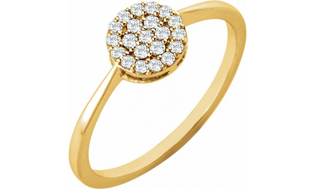 14K Yellow 1/5 CTW Diamond Cluster Ring - 65180560000P