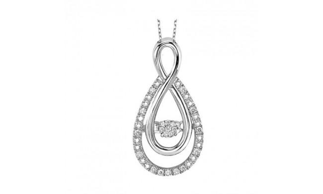 Gems One 10KT White Gold & Diamond Rhythm Of Love Neckwear Pendant   - 1/10 ctw - ROL1082-1WC