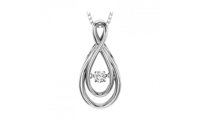 Gems One Silver (SLV 995) Diamond Rhythm Of Love Neckwear Pendant   - 1/8 ctw - ROL1037-SSW