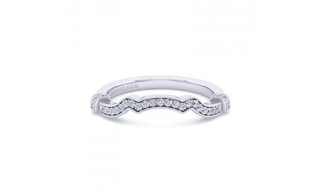 Gabriel & Co. 14K White Gold Victorian Curved Wedding Band - WB14304W44JJ