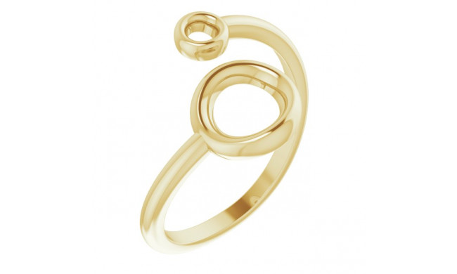 14K Yellow Double Circle Bypass Ring - 51740102P