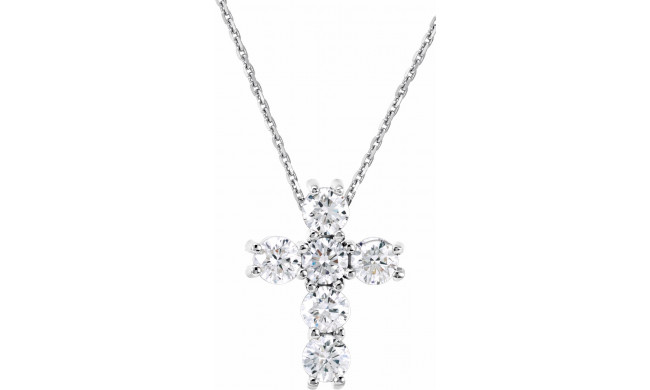 14K White 1/3 CTW Diamond Cross 18 Necklace - R4230960022P