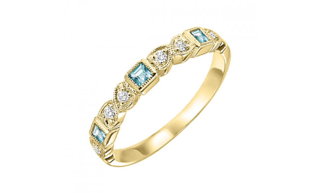Gems One 14Kt Yellow Gold Diamond (1/12Ctw) & Blue Topaz (1/6 Ctw) Ring - FR1230-4YD