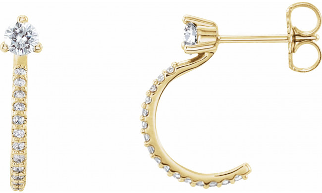 14K Yellow 1/3 CTW Diamond Hoop Earrings - 86686621P