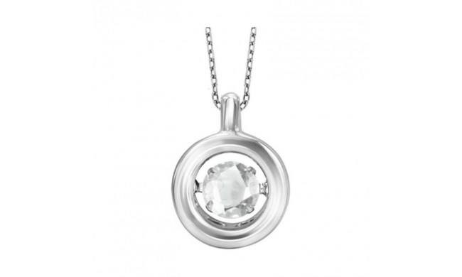 Gems One Silver (SLV 995) Diamond Rhythm Of Love Neckwear Pendant - 1/4 cts - ROL1049WT
