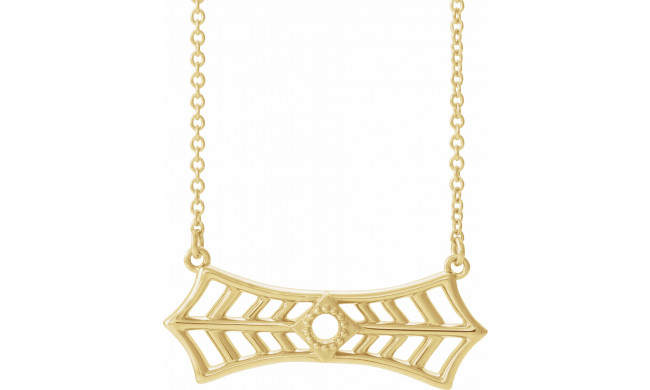 14K Yellow Vintage-Inspired Bar 18 Necklace - 86877606P