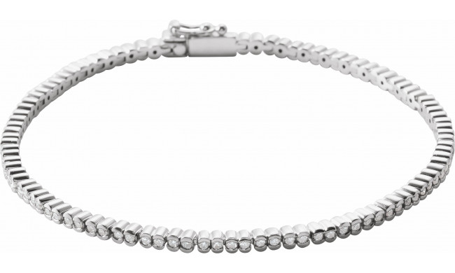 14K White 1 CTW Diamond Line 7 Bracelet - 653537600P