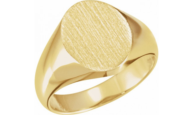 14K Yellow 12x10 mm Oval Signet Ring - 5758123701P