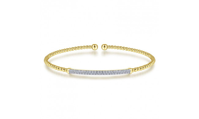 Gabriel & Co. 14k Yellow Gold Bujukan Diamond Bangle Bracelet - BG4262-65Y45JJ