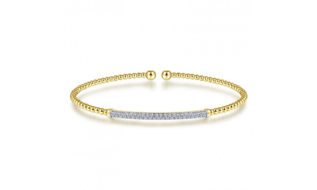 Gabriel & Co. 14k Yellow Gold Bujukan Diamond Bangle Bracelet - BG4262-65Y45JJ