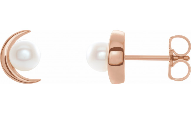 14K Rose Freshwater Cultured Pearl Earrings - 86805602P