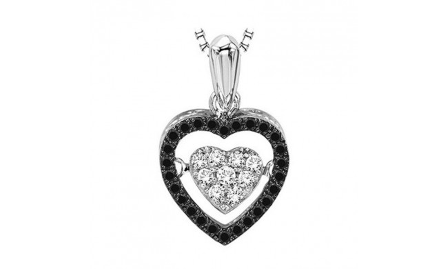 Gems One Silver (SLV 995) Diamond Rhythm Of Love Neckwear Pendant  - 1/5 ctw - ROL1057-SSWDBK
