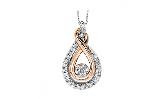 Gems One Mix Metal P-Gold Silver Diamond (1/6Ctw) Pendant - PD10180-SGPSC