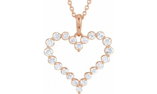 14K Rose 1 CTW Diamond Heart 18 Necklace - 6496060002P