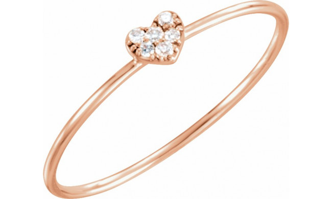 14K Rose .03 CTW Diamond Petite Heart Ring - 65192160000P