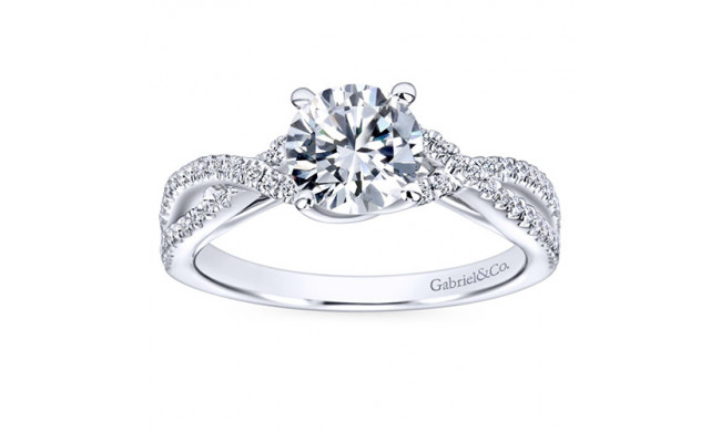 Gabriel & Co. 14k White Gold Contemporary Criss Cross Engagement Ring - ER7546W44JJ