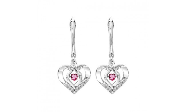 Gems One Silver Diamond (1/50 Ctw) & Createdpink Tourmaline (1/8 Ctw) Earring - ROL2165PT