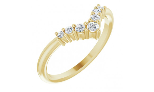 14K Yellow Diamond Graduated V Ring - 720776013P