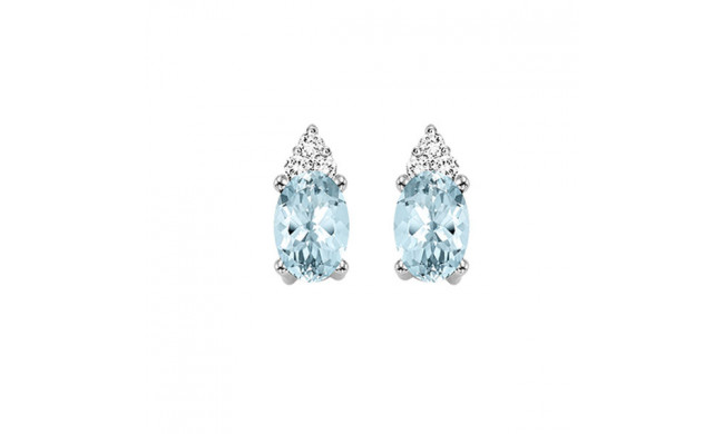Gems One 10Kt White Gold Diamond (1/20Ctw) & Aquamarine (5/8 Ctw) Earring - FE4021-1WDA