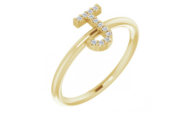 14K Yellow .05 CTW Diamond Initial J Ring - 1238346046P