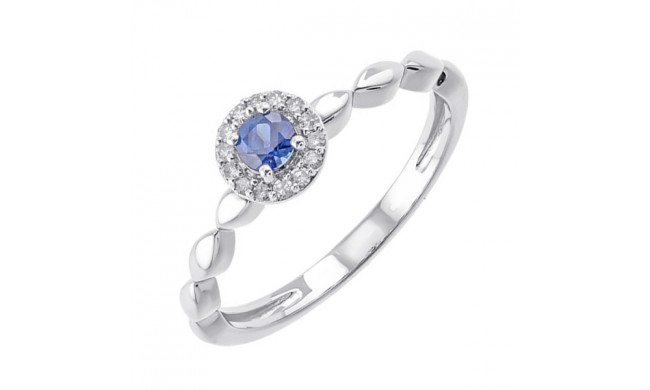 Gems One 10Kt White Gold Diamond (1/12Ctw) & Sapphire (1/5 Ctw) Ring - RG87016-1WDS