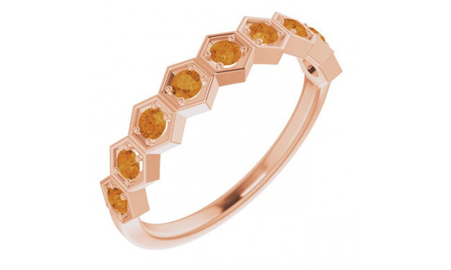 14K Rose Citrine Stackable Ring - 71876682P