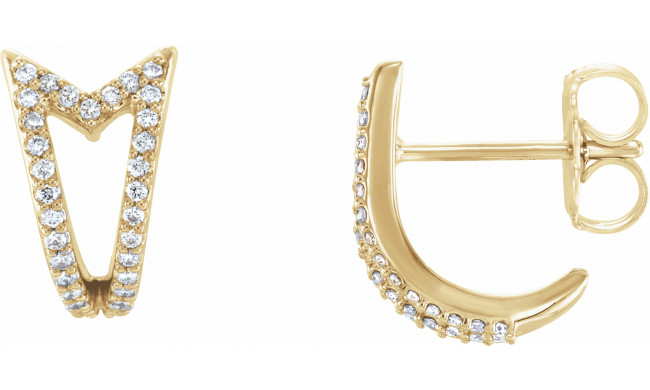 14K Yellow 1/6 CTW Diamond Geometric J-Hoop Earrings - 86479601P