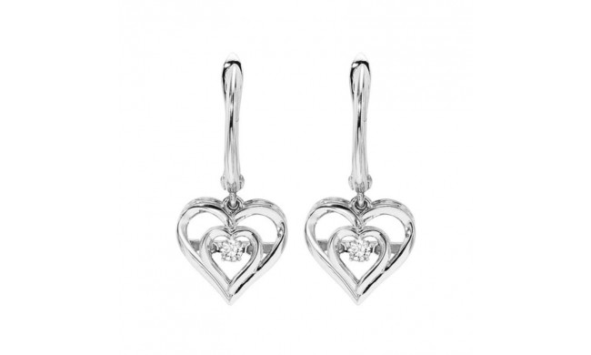 Gems One Silver (SLV 995) & Diamonds Stunning Fashion Earrings - 1/10 ctw - ROL2045-SSD