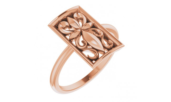 14K Rose Vintage-Inspired Cross Ring - R43099103P