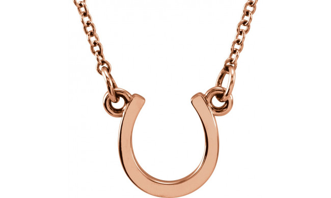 14K Rose Tiny Poshu00ae Horseshoe 16-18 Necklace - 857891003P