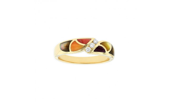 Kabana 14k Yellow Gold Mother of Pearl Inlay Ring