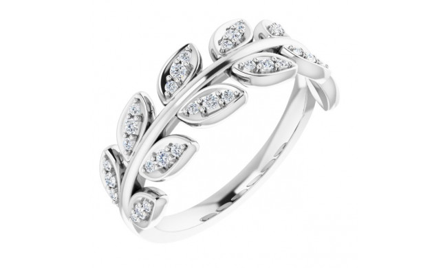 14K White 1/4 CTW Diamond Leaf Ring - 123035600P