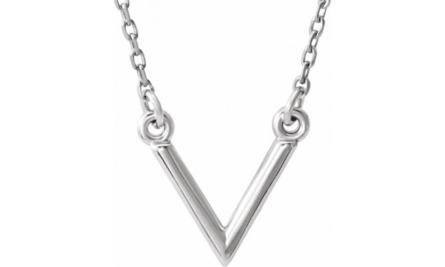 14K White V 16.5 Necklace - 863211001P