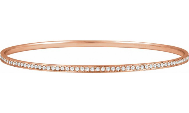 14K Rose 1 1/2 CTW Diamond Bangle Bracelet 7 - 65175160002P