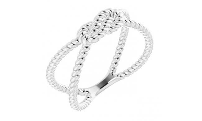 14K White Rope Knot Ring - 51641101P